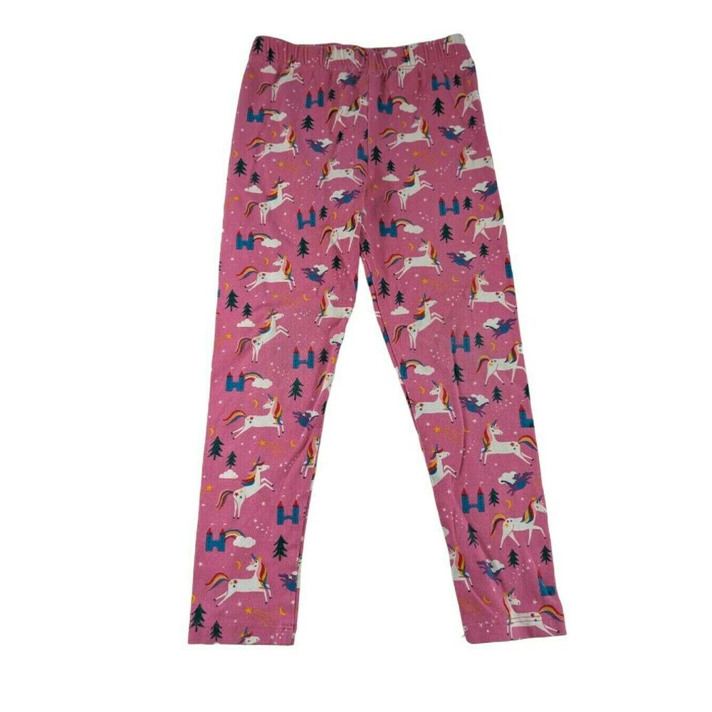 Frugi Pink Unicorn Leggings Girls Size 4-5